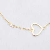 PULSERA CORAZON CALADO GOLD