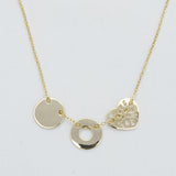 COLLAR PASANTE 3 DIJES CORAZÓN , CÍRCULO , ESFERA