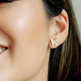 ARETE MARIPOSA MINI CON ANTENAS GOLD