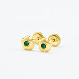ARETE FLORECITA 5MM ORO 18K