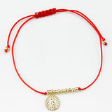 PULSERA HILO ROJO VIRGEN DE GUADALUPE GOLD