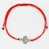 PULSERA HILO ROJO NUESTRA SEÑORA GUADALUPE OVAL SILVER