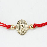 PULSERA HILO ROJO NUESTRA SEÑORA GUADALUPE OVAL GOLD