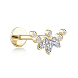 PIERCING HOJAS CURVAS ORO 18K