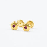 ARETE FLORECITA 5MM ORO 18K