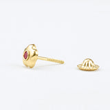 ARETE FLORECITA 5MM ORO 18K