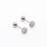 ARETE ROSA STUD MINI SILVER REVERSIBLE