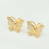 ARETE MARIPOSA MINI CON ANTENAS GOLD