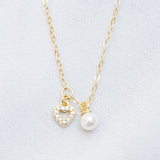 COLLAR MINI CORAZON PEARL GOLD