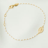 PULSERA PIEDRAS BLANCAS VIRGEN GUADALUPE GOLD