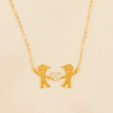 COLLAR DOS NIÑOS CORAZON GOLD - Nathalie Bird