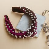 Diadema nudo Perlas Vino - Nathalie Bird