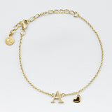 PULSERA LETTER CORAZÓN