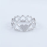 ANILLO CORAZON CALADO MULTI SILVER