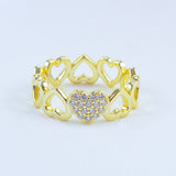ANILLO CORAZON CALADO MULTI GOLD