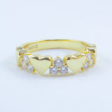 ANILLO MULTI CORAZON BRILLOS GOLD