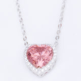 COLLAR CORAZON ROSADO SILVER