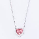COLLAR CORAZON ROSADO SILVER