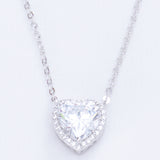 COLLAR CORAZON BLANCO SILVER