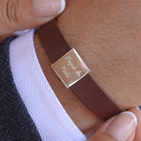 PULSERA CUERO CLASSIC SILVER
