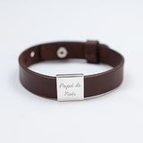 PULSERA CUERO CLASSIC SILVER