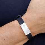 PULSERA CUERO CLASSIC SILVER