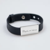 PULSERA CUERO CLASSIC SILVER