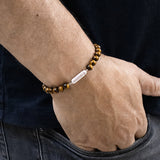 PULSERA PIEDRAS OJO DE TIGRE  PILL SILVER
