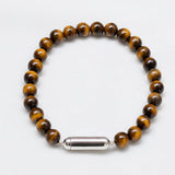 PULSERA PIEDRAS OJO DE TIGRE  PILL SILVER