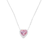 COLLAR CORAZON ROSADO SILVER