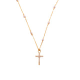 COLLAR PERLAS CRUZ GOLD