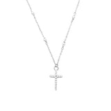 COLLAR PERLAS CRUZ SILVER