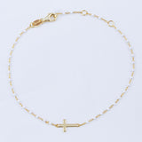 PULSERA PIEDRAS BLANCA CRUZ