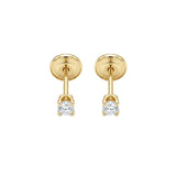 ARETE ABRIDOR DE ZIRCÓN BLANCO 2.5 MM EN ORO 18K PARA RECIEN NACIDA