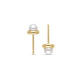 ARETE ABRIDOR DE PERLA BISELADA 5MM EN ORO 18K PARA RECIEN NACIDA