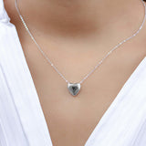 COLLAR CORAZÓN GLOBO SILVER
