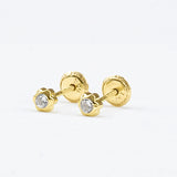 ARETE FLORECITA 2MM ORO 18K