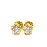 ARETE ABRIDOR FLOR LUZ ORO 18K