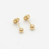 ARETE DE BOLITA 4MM EN ORO 18K PARA NIÑAS