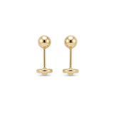 ARETE ABRIDOR DE BOLITA 3.5 MM EN ORO 18K PARA RECIEN NACIDA