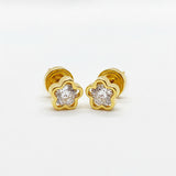 ARETE ABRIDOR FLOR LUZ ORO 18K