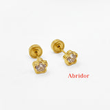 ARETE ABRIDOR FLOR LUZ ORO 18K